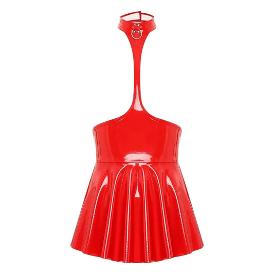 Open Chest Latex Dress