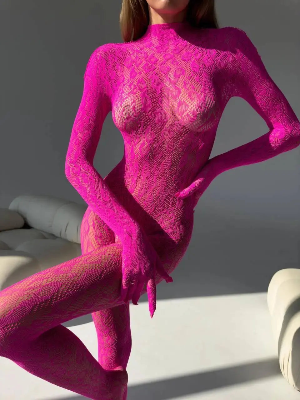 Leopard Mesh Bodystocking