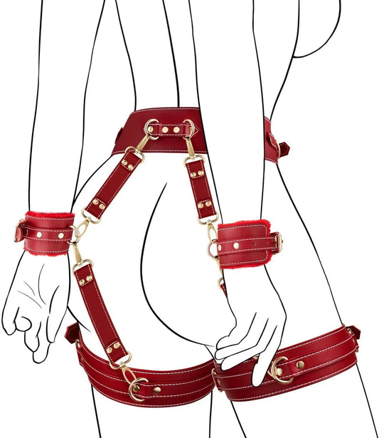 Venus Leather Bondage Set with Belts & Cuffs