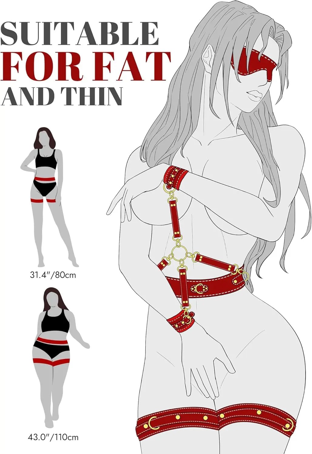 Venus Leather Bondage Set with Belts & Cuffs