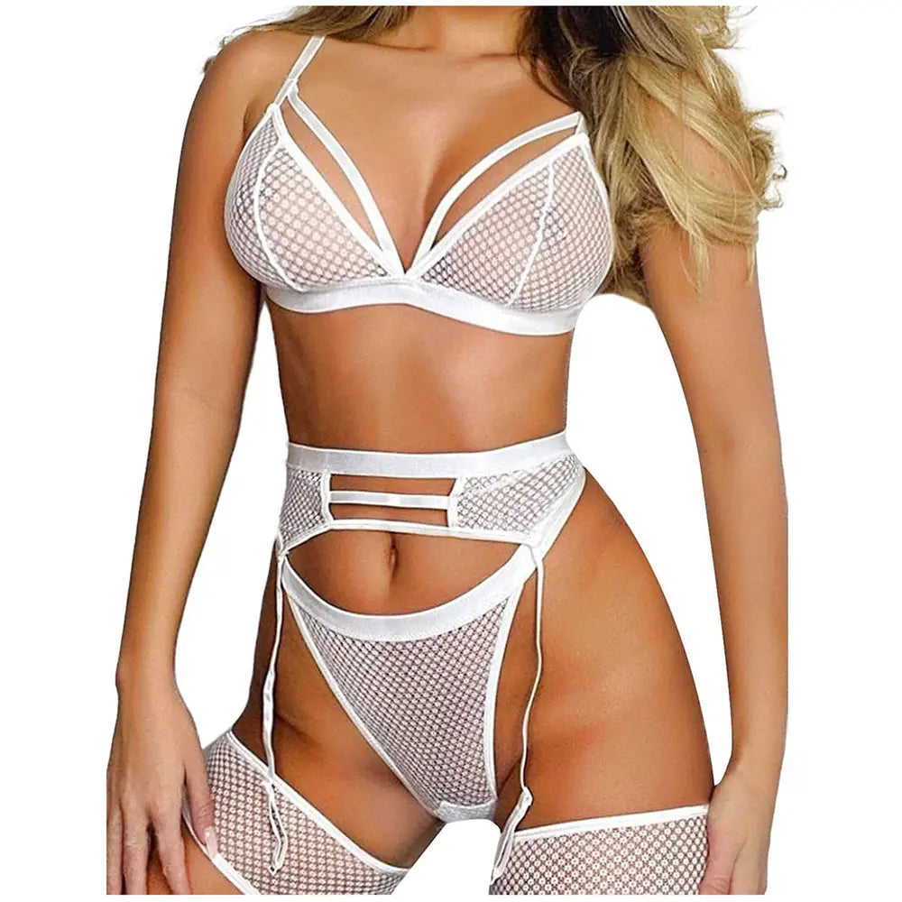 Fishnet Bodystocking 3-Piece Set