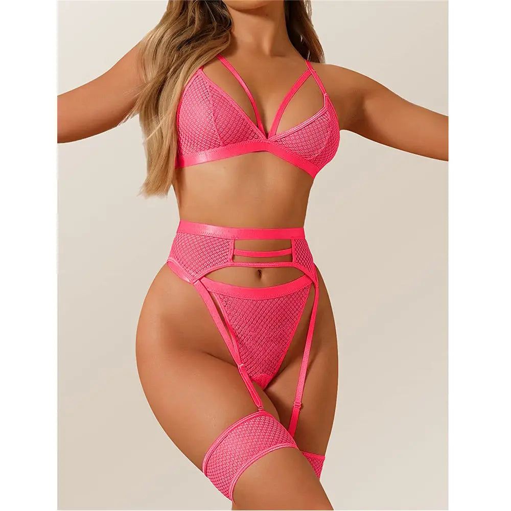 Fishnet Bodystocking 3-Piece Set