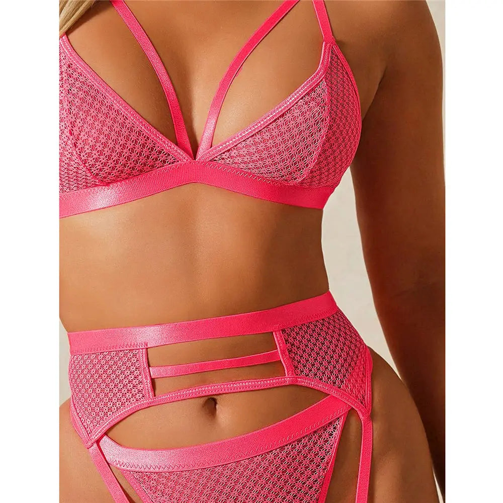 Fishnet Bodystocking 3-Piece Set