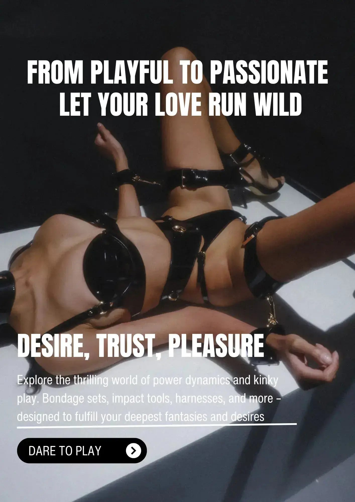 Midnight Vows Leather Harness & Handcuffs Set