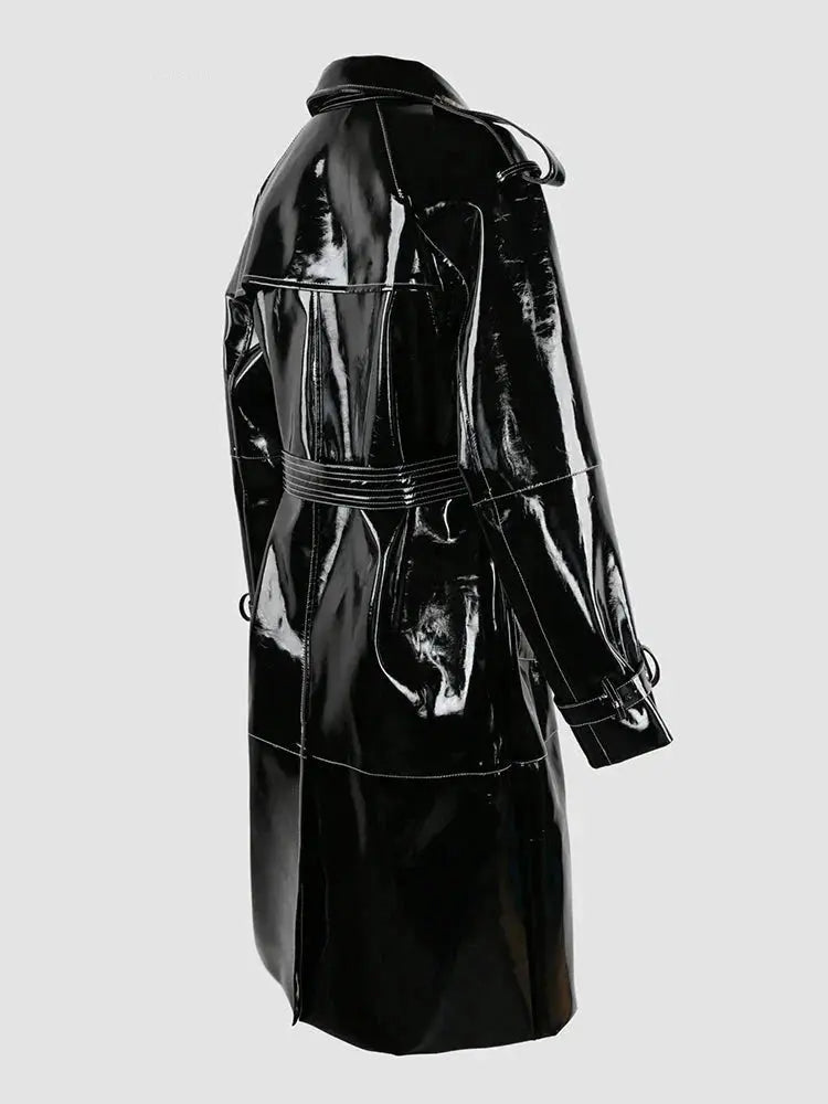 Autumn  Leather Trench Coat