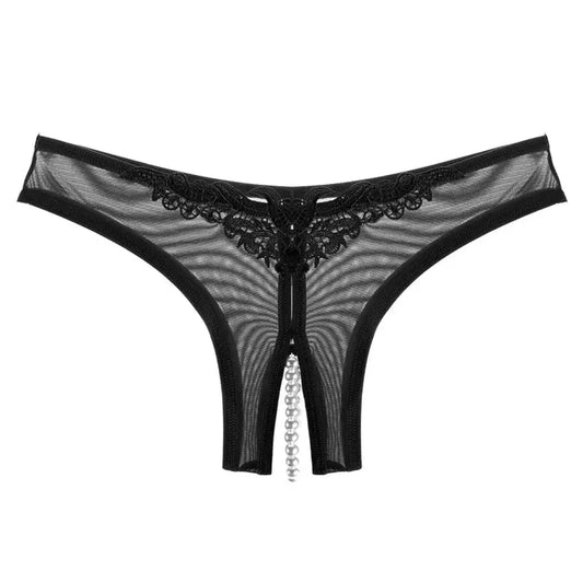 Pearl Mesh Crotchless Panty