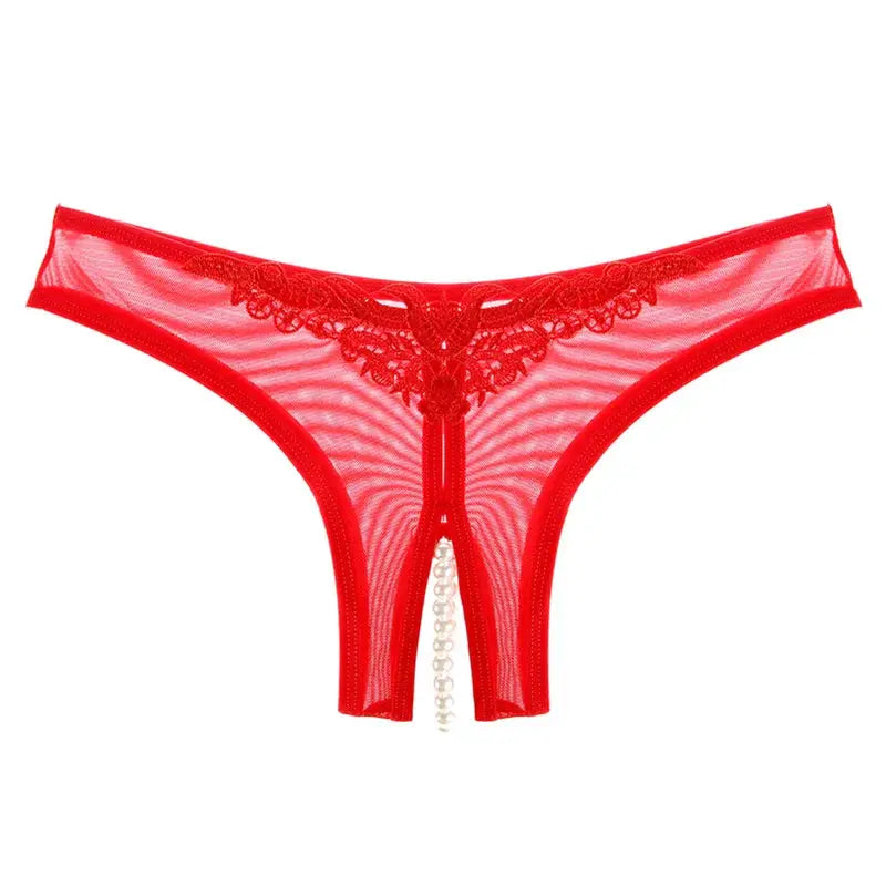 Pearl Mesh Crotchless Panty