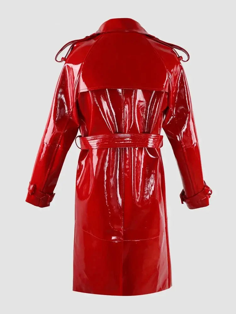 Autumn  Leather Trench Coat